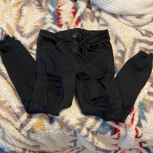 American eagle womens black next level stretch ripped jeggings